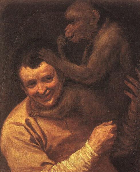 Annibale Carracci A Man with a Monkey China oil painting art